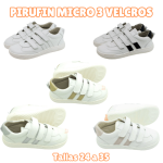 PIRUFIN MICRO 3 VELCROS - BLANCO PF6001-3